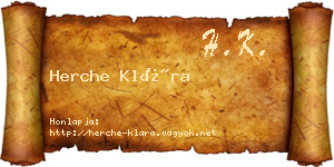 Herche Klára névjegykártya